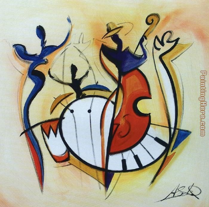 Blues Club I painting - Alfred Gockel Blues Club I art painting